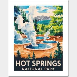 Hot Springs National Park Watercolor Travel Art Poster Posters and Art